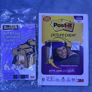 3M Laminating Pouches and Post-it Picture Paper